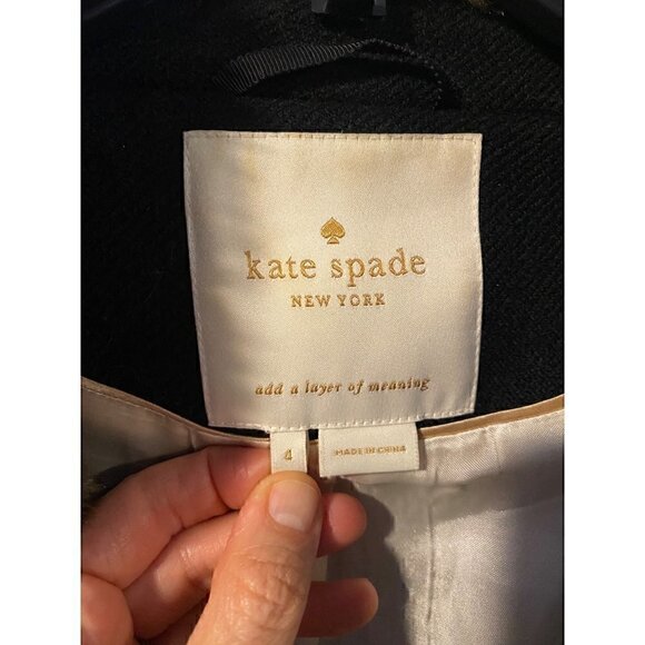 kate spade trina fur collar wool jacket 4 double zipper brown black $698 - Picture 13 of 13